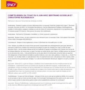 Compte rendu du Tchat des Jeudis de la Ligne C du 6 juin 2013