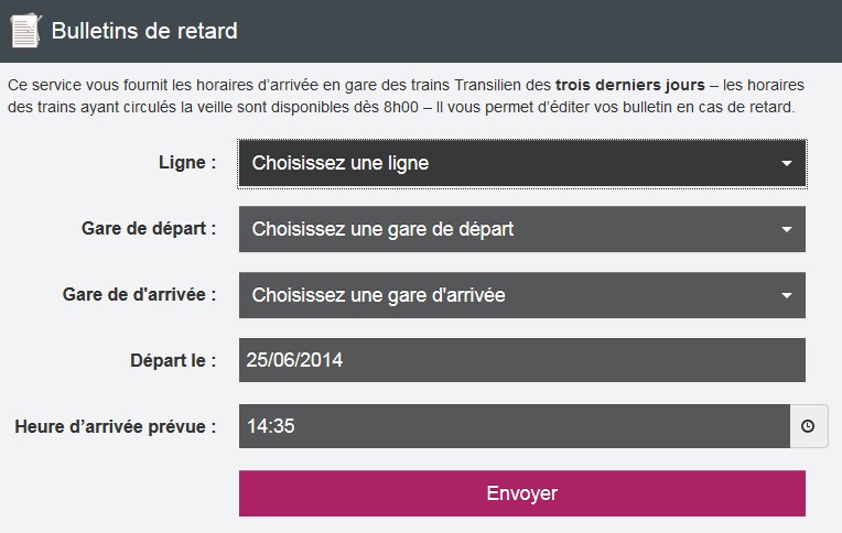 Les Bulletins De Retard Font Peau Neuve Sur Le Sitetransilien